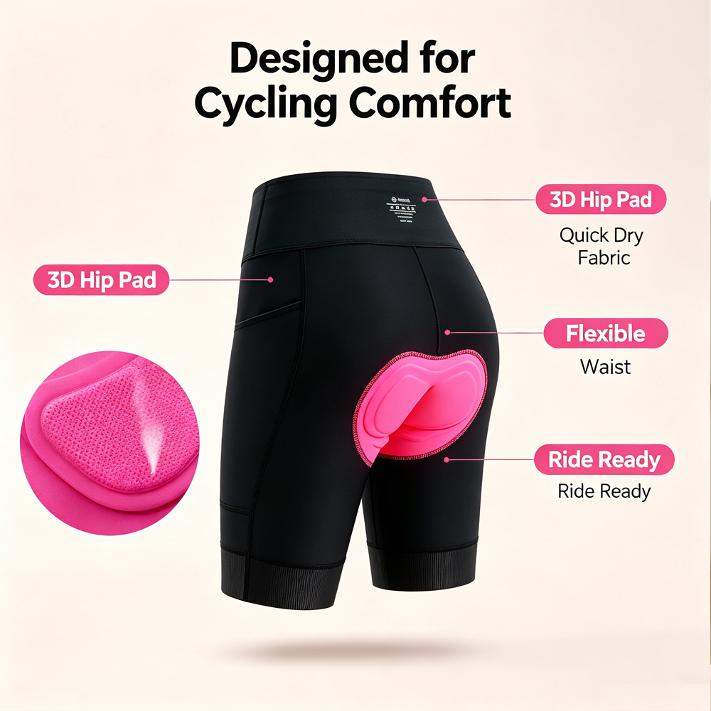 OZZOMM 1PC Women's 4D Padded B - đánh giá và giá Cycling Shorts For Commute